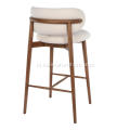 Italiaanse minimalistische stoelstoel witte stoffen barkruk